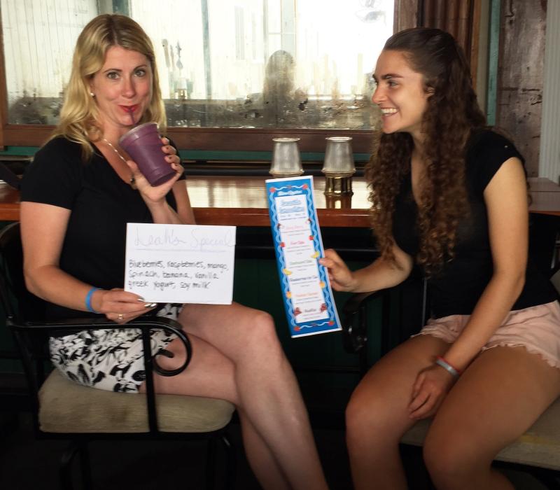 Leah Akeley, left, and Christie Gillies mug for the camera. SUZI THAYER/Boothbay Register