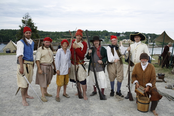Group shot of some of the 17 C. reenactors. Courtesy of Colonial Pemaquid State Historic Site Colonial Pemaquid State Historic Site