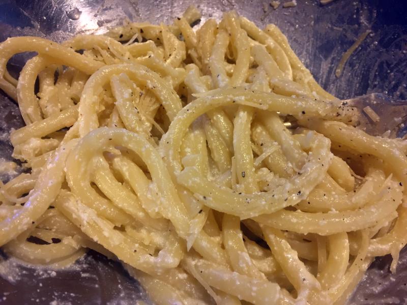 Good pasta with roasted garlic, ricotta, fresh squeezed lemon juice and grated Parm. SUZI THAYER/Boothbay Register