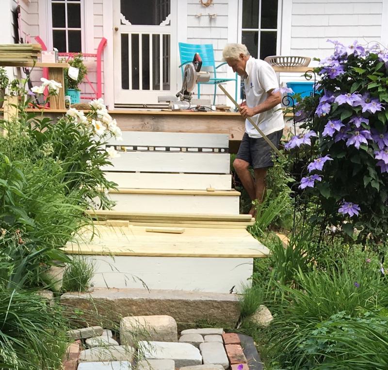 Stan built my new steps and walkway. SUZI THAYER/Boothbay Register