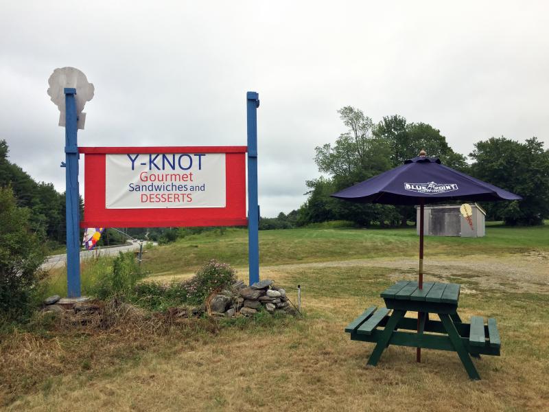 The Y-Knot sign on Route 1 in Newcastle. SUZI THAYER/Boothbay Register