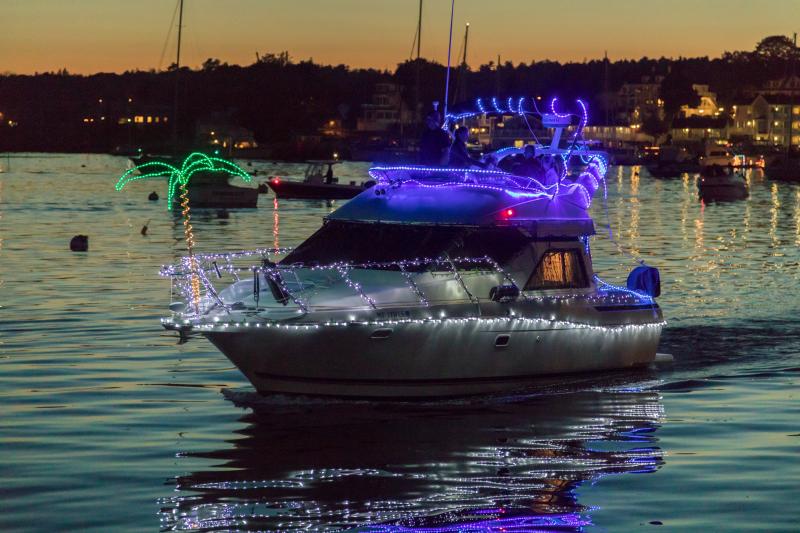 Nick Upham in Blown Budget won the Best In Show award in the Windjammer Days Lighted Boat Parade. Courtesy of Michael Leonard