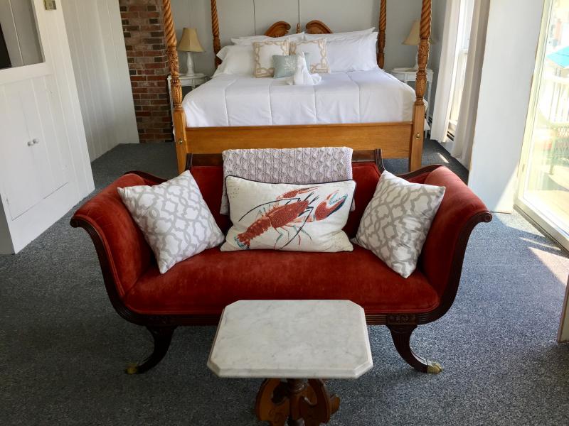 One of the newly renovated, brightened guest rooms at Captain Sawyer’s Bed & Breakfast in Boothbay Harbor. SUZI THAYER/Boothbay Register