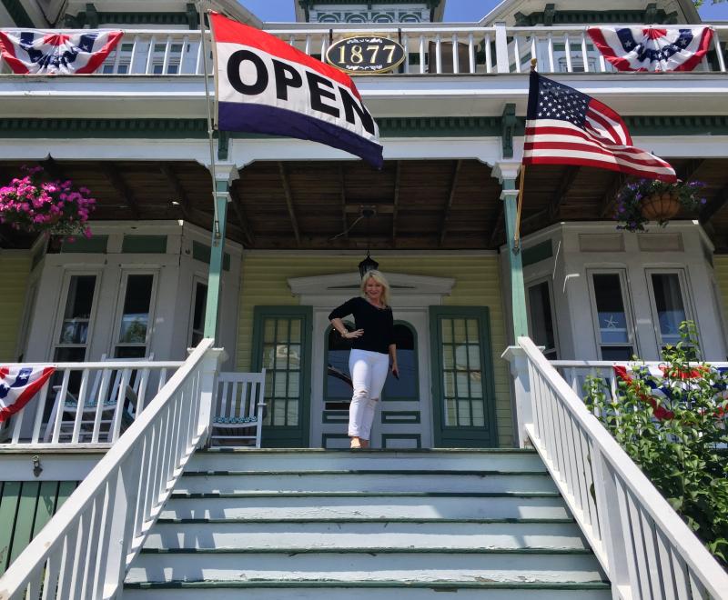 Owner Jo Moore at Captain Sawyer’s Bed & Breakfast in Boothbay Harbor. SUZI THAYER/Boothbay Register