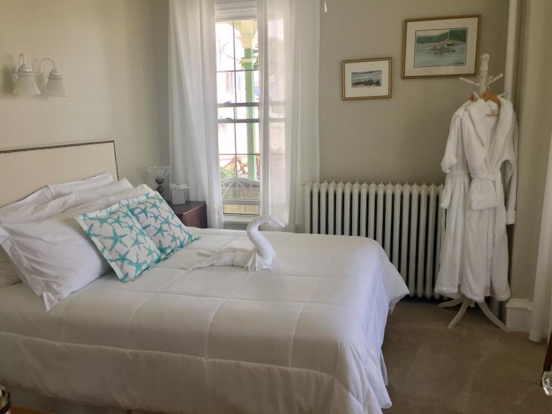 One of the newly renovated, brightened guest rooms at Captain Sawyer’s Bed & Breakfast in Boothbay Harbor. SUZI THAYER/Boothbay Register