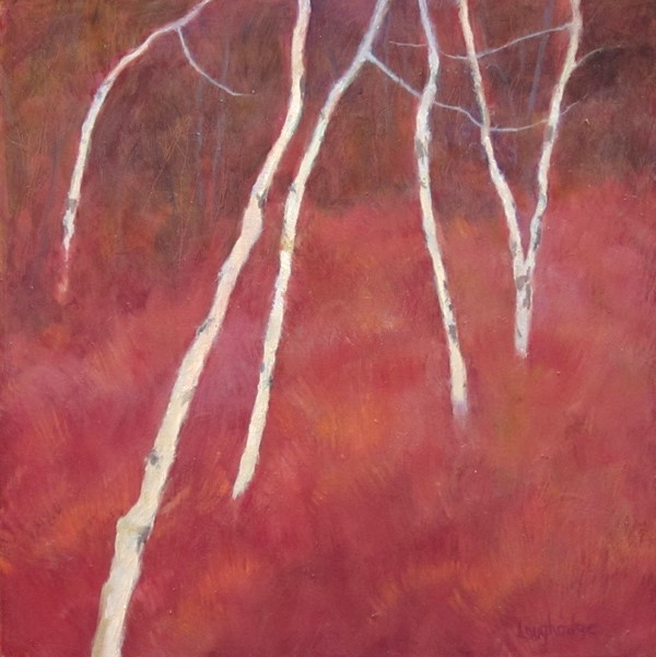 Sally Loughridge: “Into the Woods,” oil on cradled birch, 10” x 10." Courtesy of the venue Sally Loughridge