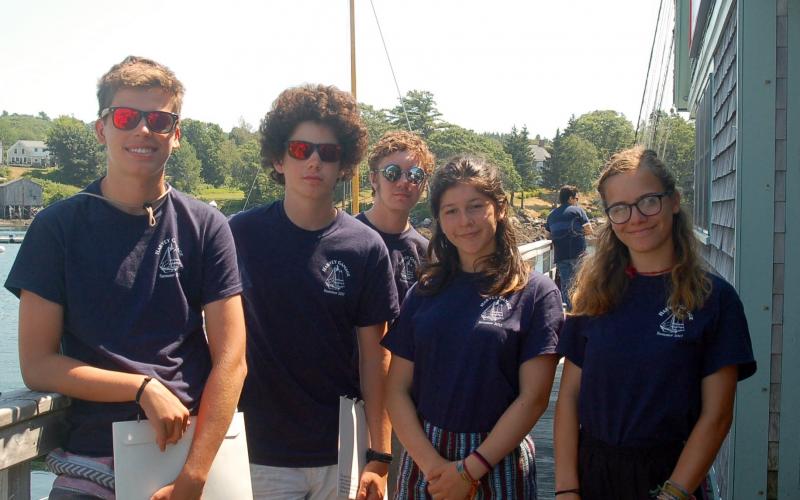Student crew Max Bickford, William Labbe, Colby Cummins,Ivy Whittaker and Leyli Johnson. ART MAYERS/Boothbay Register