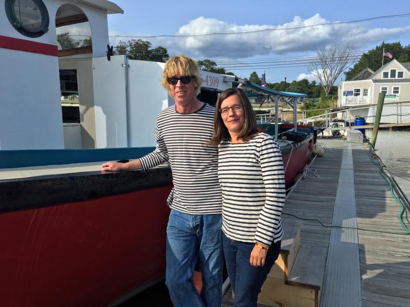 Chip Holmes and Olga Oros, owners and operators of the River Tripper excursions in Damariscotta. SUZI THAYER/Boothbay Registers