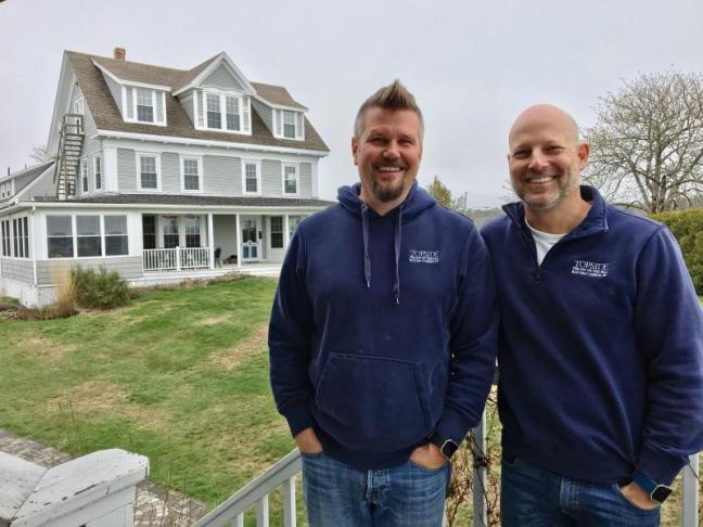 Buzz Makarewicz, left, and Mark Osborn, owners of Topside Inn in Boothbay Harbor. SUZI THAYER/Boothbay Register