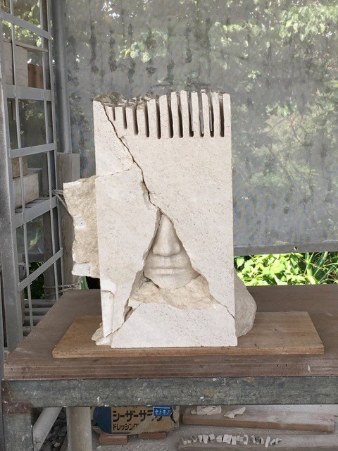 Kamu Nagasawa sculpture. Courtesy of Boothbay Railway Village Kamu Nagasawa