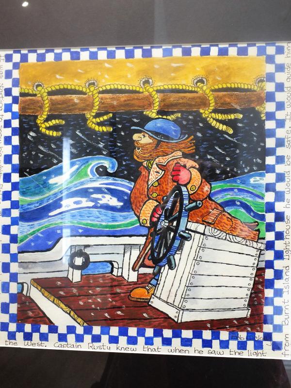 “Captain Rusty” from Bob McKay’s children’s book “Percival the Lighthouse Mouse.” Robert “Bob” McKay, Boothbay Harbor, ME
