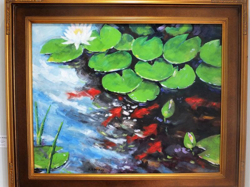 “The Lily Pond,” oil on canvas, Bob McKay Robert “Bob” McKay, Boothbay Harbor, ME