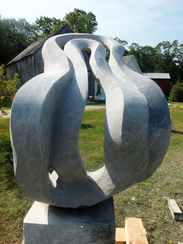 Arrowsic-based artist Miles Chapin’s sculpture – head-on view. LISA KRISTOFF/Boothbay Register Miles Chapin, Arrowsic, ME
