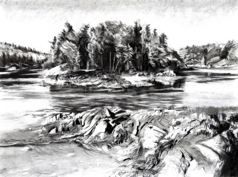 One of Diane Charyk Norris’ works in the show at Legacy Properties Sotheby’s International Realty in Damariscotta. Diane Charyk Norris