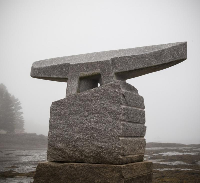 “Cleat,” Don Meserve’s sculpture created during the first Schoodic International Sculpture Symposium held in 2007. Courtesy of the Schoodic International Sculpture Symposium Don Justin Meserve - “Cleat”