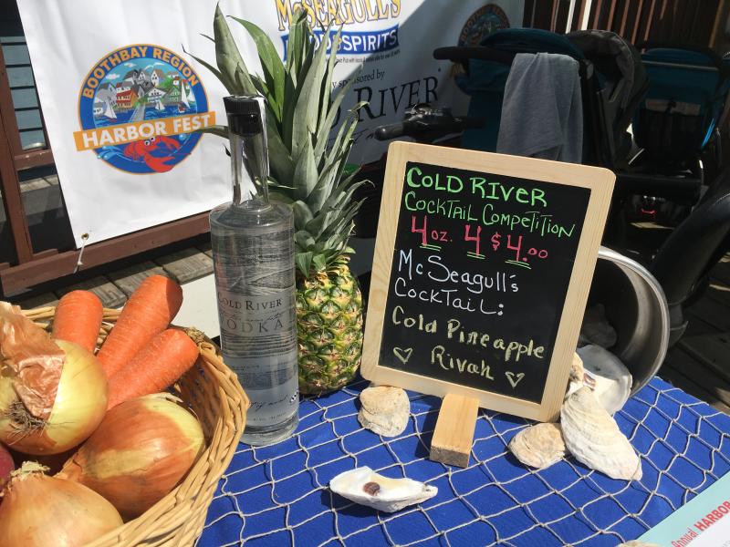 The drink contest featured a bevy of tasty beverage sips, with the support of Cold River Distillery. McSeagulls served a frosty Cold Pineapple Rivah. SUE MELLO/Boothbay Register