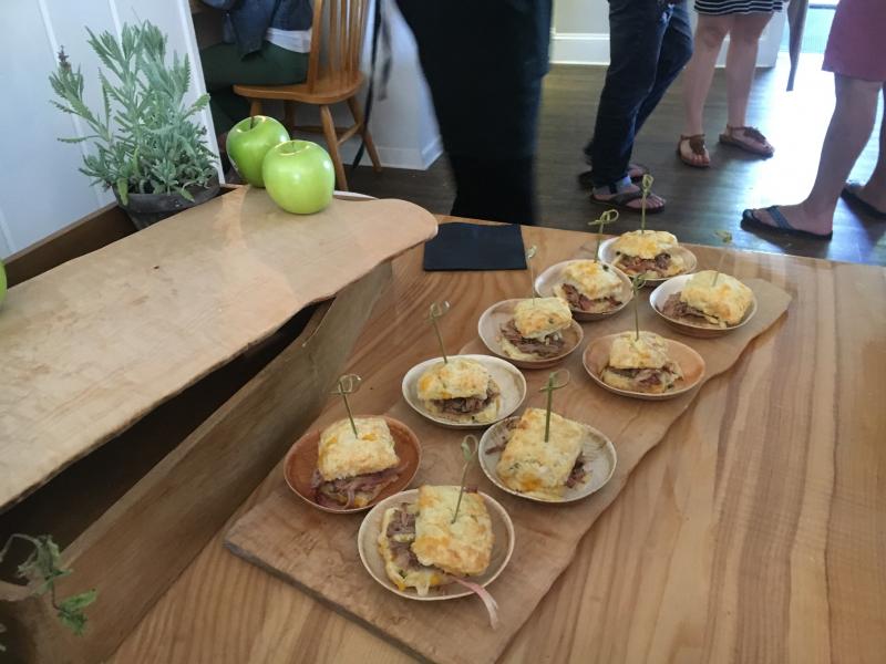 Harborside Tavern, at the footbridge served up cheddar jalapeno biscuits with cider-braised pork and crispy apple. SUE MELLO/Boothbay Register