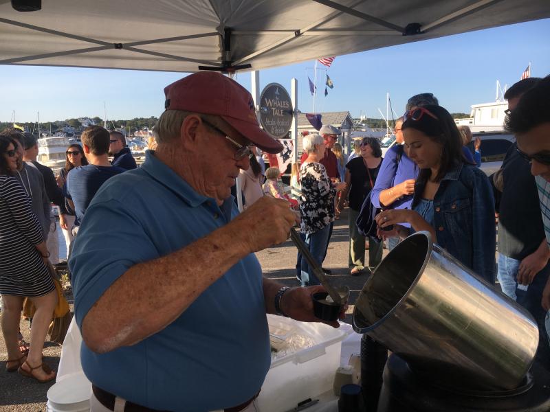 The Whales Tale served a hearty seafood chowder as its featured taste treat. It paired perfectly with the Cosmos. SUE MELLO/Boothbay Register