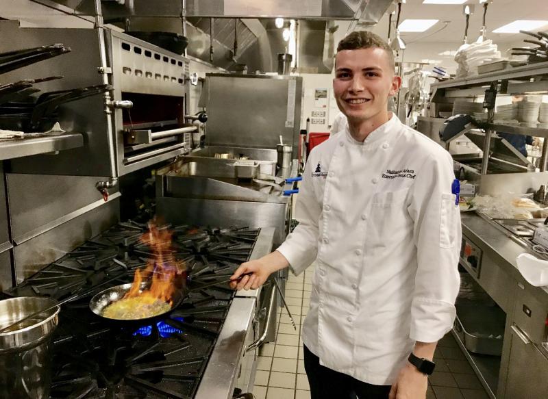 Executive Sous Chef Nathaniel Adam in his kitchen at the Boothbay Harbor Country Club. Courtesy of Michelle Amero