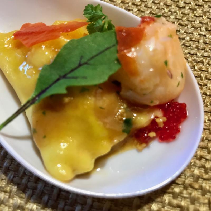 Nathaniel Adam’s winning lobster bite, dubbed Lobster in Foliage. Courtesy of Michelle Amero