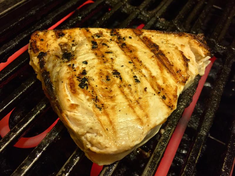 Grilled swordfish. Hello. SUZI THAYER/Boothbay Register