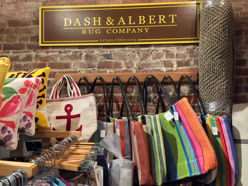 Debra Elizabeth’s carries Dash & Albert rugs and totes. SUZI THAYER/Boothbay Register