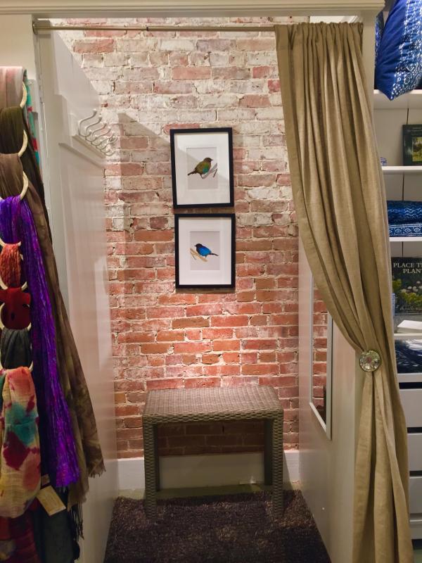 Even the dressing rooms at Debra Elizabeth’s have pizzazz. SUZI THAYER/Boothbay Register
