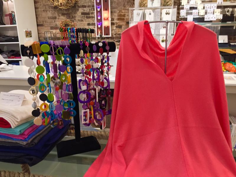 Cashmere wraps and shawls come in an array of colors at Debra Elizabeth’s. SUZI THAYER/Boothbay Register