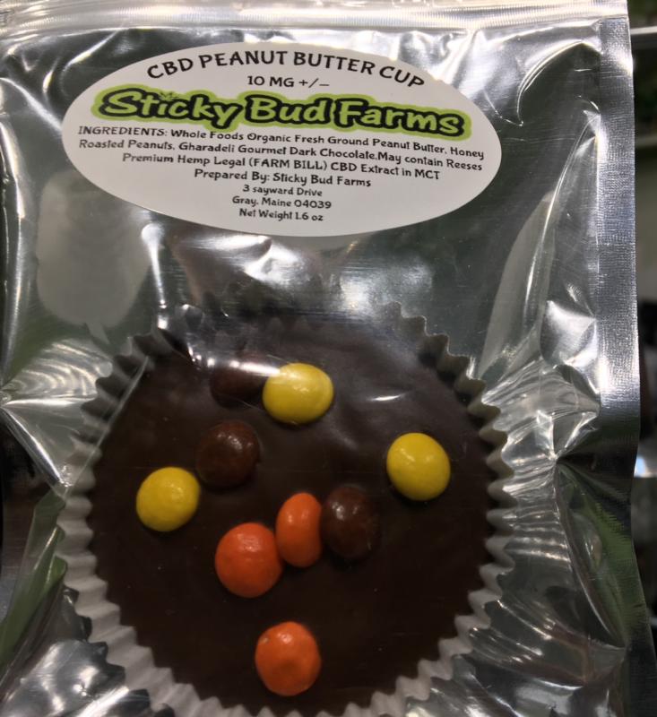 Sweet CBD-infused treats from Maine-based company Sticky Bud Farms, at Pharmers Market. SUZI THAYER/Boothbay Register