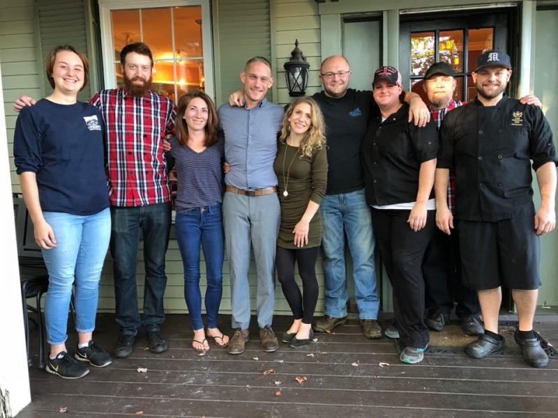 The Thistle team: From left, Kelsey Poore, Harrison Kappler, Rebecca Riser Miller, Dick Reid, Anya Heyl, Ian Ronan, Anna Pinkham, Bill Hall and Zack Ronan. Courtesy of Dick Reid