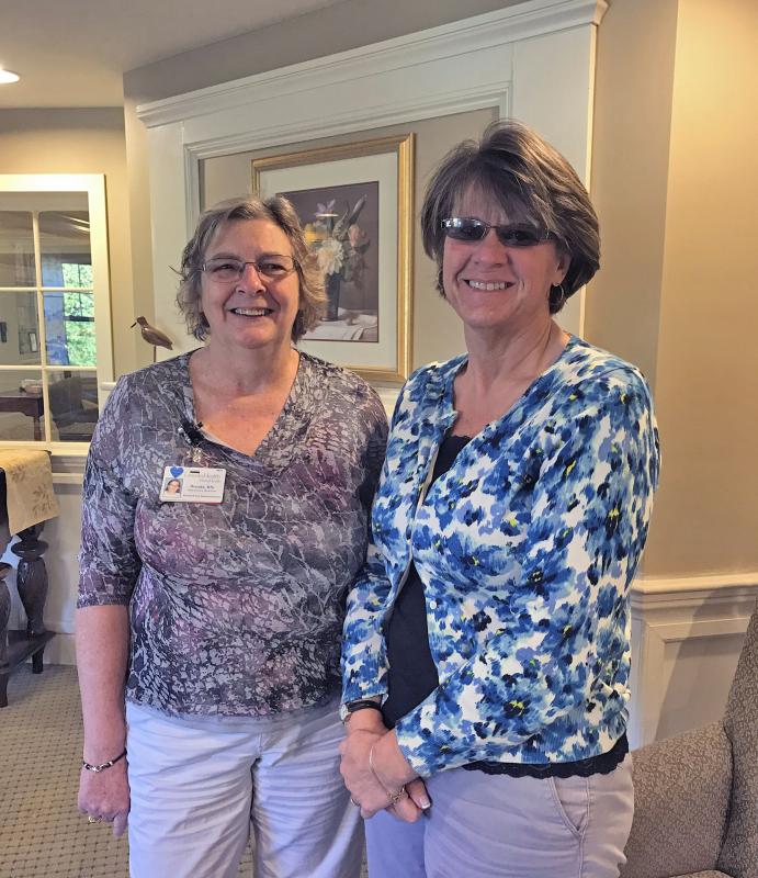 Chase Point Assisted Living Executive Director Wanda Wilcox, RN, left, and Chase Point Administrative Assistant & Activities Manager Karen Sawyer both began their healthcare careers as certified nursing assistants. LincolnHealth is now accepting applications for the free winter CNA course. Courtesy photo