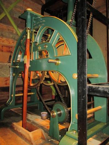 The town clock was manufactured by the E. Howard Clock Co. of Boston, The pendulum ticks at 1½ seconds. PHIL DI VECE/Wiscasset Newspaper