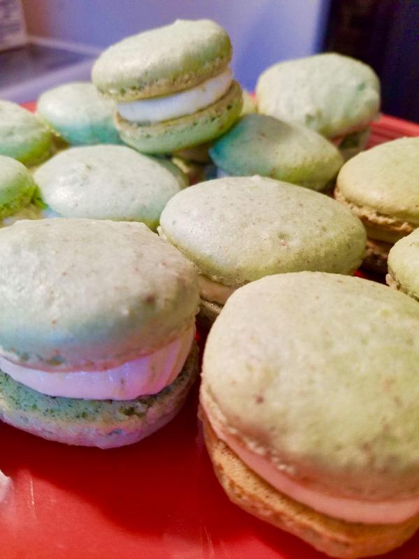Anthony Vitti’s perfect pistachio macarons. Courtesy of Pam Logan