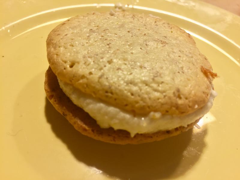 My imperfect, but yummy, lemon macaron. SUZI THAYER/Boothbay Register
