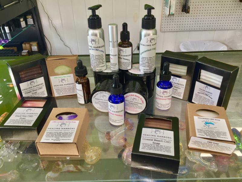 All of Healing Harbors’ CBD products – tinctures, creams, lotions, soaps, and roll-on oils, can be found at Pharmers Market in Boothbay. SUZI THAYER/Boothbay Register
