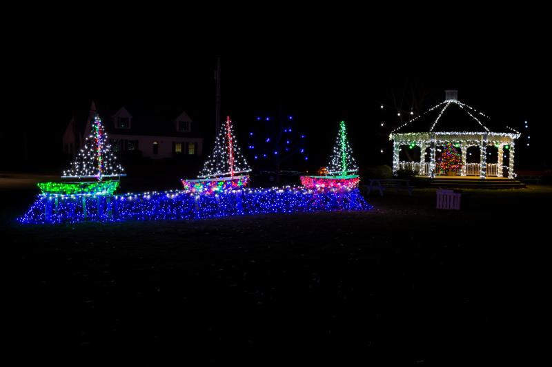 The 2016 Boothbay Festival of Lights featured this scene on the Boothbay Common. Courtesy of Michael Leonard.