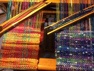 Scarves being woven. Courtesy of Jill Butke