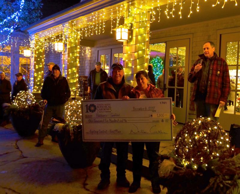 Coastal Maine Botanical Gardens awarded Pinkham’s Seafood was awarded First Place in the Business category of its lighting contest. Courtesy of Kris Folsom