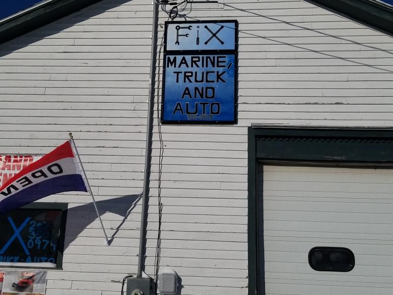 The new sign at FIX Marine, Truck and Automotive in Wiscasset. SUZI THAYER/Boothbay Register