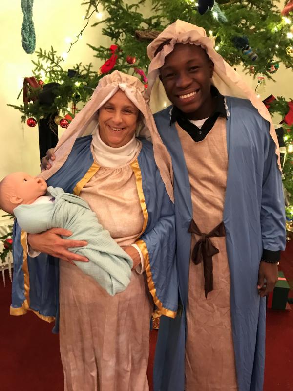 Angela Pinkham and Richardsky Adoux as Mary and Joseph. Courtesy of Emily Mirabile