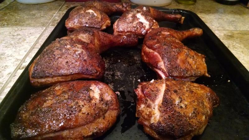 Fahrenheit 225 chicken thighs and legs. Courtesy of Al Clark