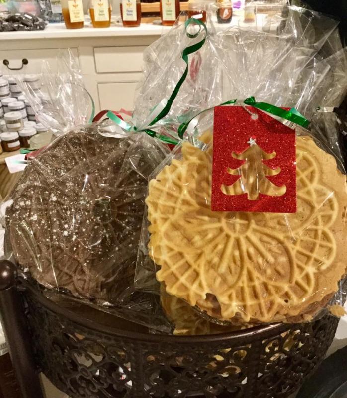 Italian pizzelle cookies and other sweet confections from Mammy’s Bakery can be found at Beelicious. SUZI THAYER/Boothbay Register