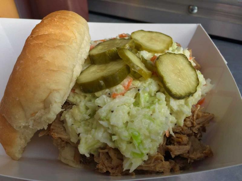 A Fahrenheit 225 pulled pork sandwich.SUZI THAYER/Boothbay Register