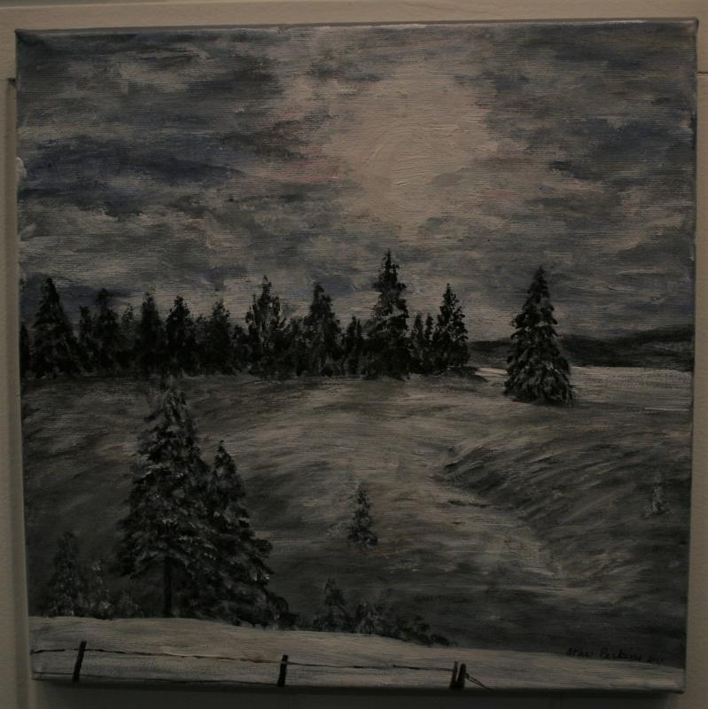 “Water 2,” an acrylic work by Stan E. Perkins. Stan E. Perkins