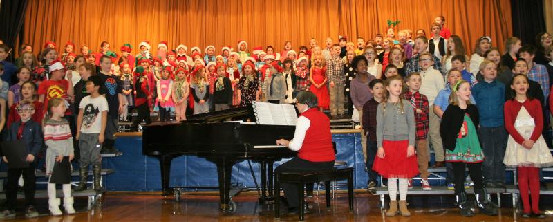 Boothbay Region Elementary School’s 12th annual holiday concert participants in action Dec. 15. LISA KRISTOFF/Boothbay Register