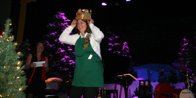Susan Brackett receives the Gingerbread Crown for her Most Spectacular win – for the second consecutive year. LISA KRISTOFF/Boothbay Register