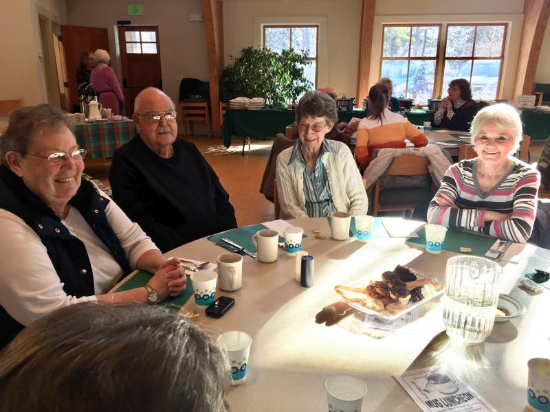 Donna McLellan, left, with Merlin Gray, Barbara McLaughlin and Sheila Sears at St. Columba’s Episcopal Church on Jan. 18. SUZI THAYER/Boothbay Register