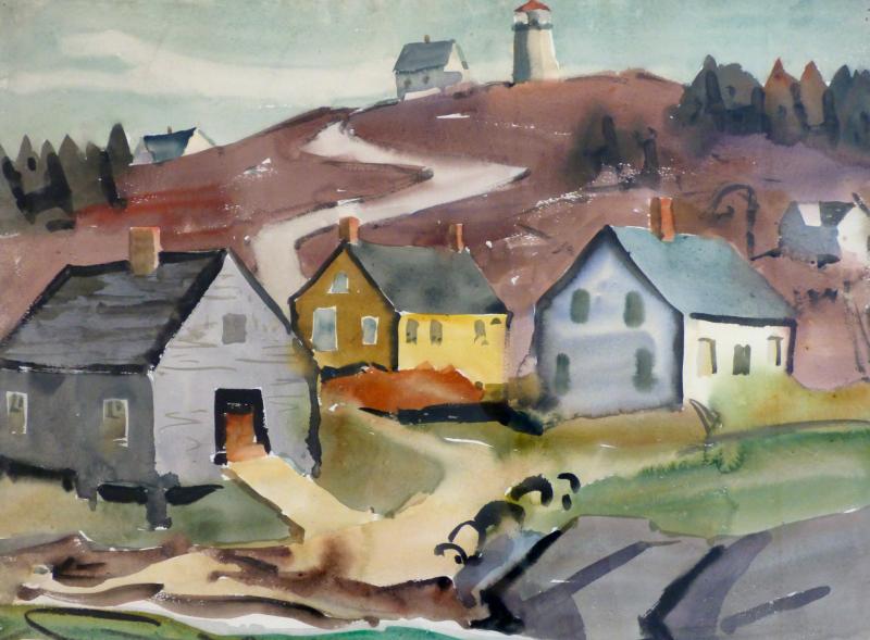 James Fitzgerald(1899-1971), Road to the Lighthouse, watercolor, 22x30”