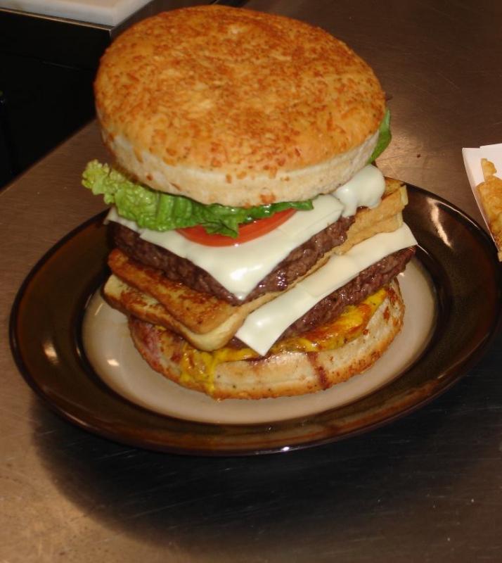 The 1 1/2 lb. Baby Monster Burger will still be available after the Wiscasset General Store becomes a sports pub. Courtesy of Carla Chapman