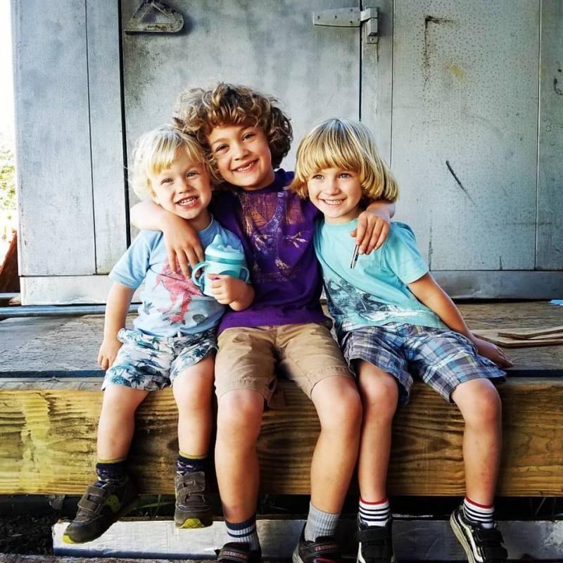 Stellan, left, Elijah and Julian DePietro, ages almost 3 to 7. Courtesy of Angie Trombley